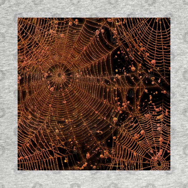 Orange Glitter Halloween Spiderweb Pattern Spooky Style Glamour Goth by designsbyxarah